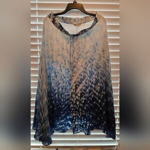 Soft Surroundings Blue and White Tie-Dye Blouse